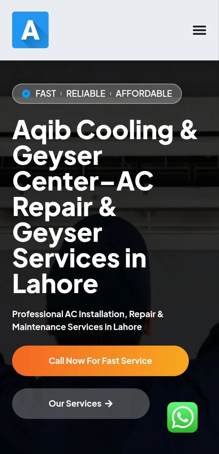 Aqibac Services mobile view