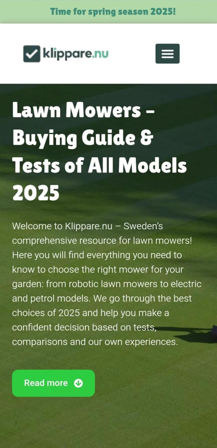 klippare mobile view